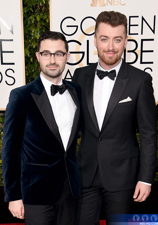Sam Smith and Jimmy Napes at the Golden Globes for "SPECTRE"