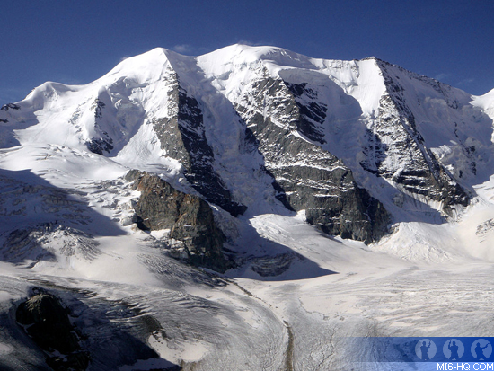 Piz Palu glacier, in the Alps of northern Italy