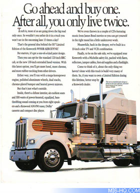 Kenworth James Bond Marketing Licence To Kill